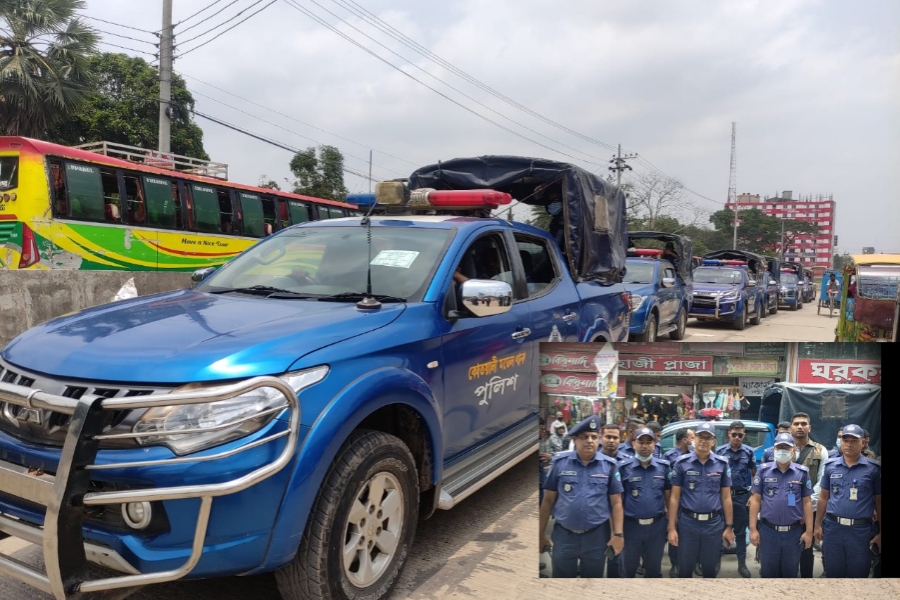 কুমিল্লা সিটির নিরাপত্তা জোরদারে জেলা পুলিশের মহড়া 