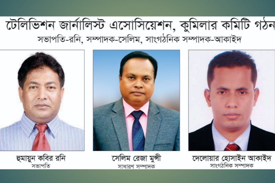 টেলিভিশন জার্নালিস্ট এসোসিয়েশন কুমিল্লার নতুন কমিটিতে আছেন যারা