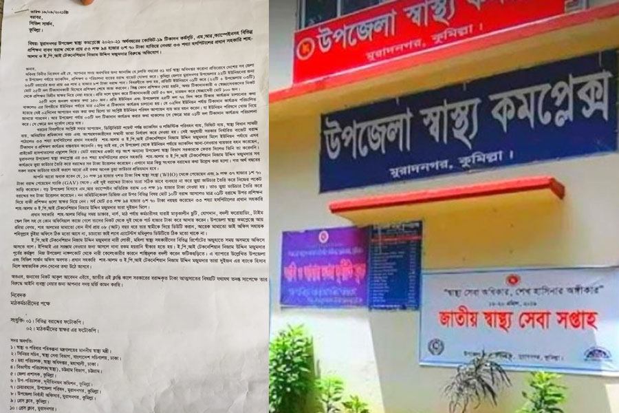  মুরাদনগর স্বাস্থ্য কমপ্লেক্সে প্রশিক্ষণের জন্য বরাদ্দ অর্ধকোটি টাকা আত্মসাত
